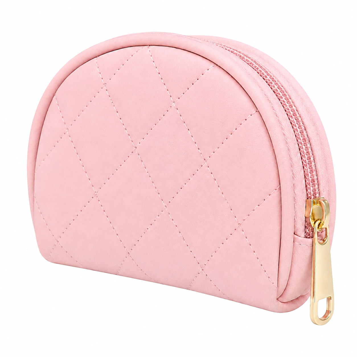 (image for) 5720 Blush Pink Lorenz Smooth Grain PU Zip Round Purse